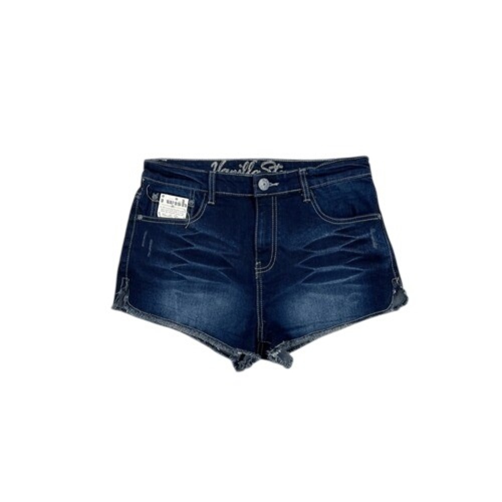 Vanilla Star Dark Wash High Waisted Stretch Cutoff Jean Shorts Size 9 NEW